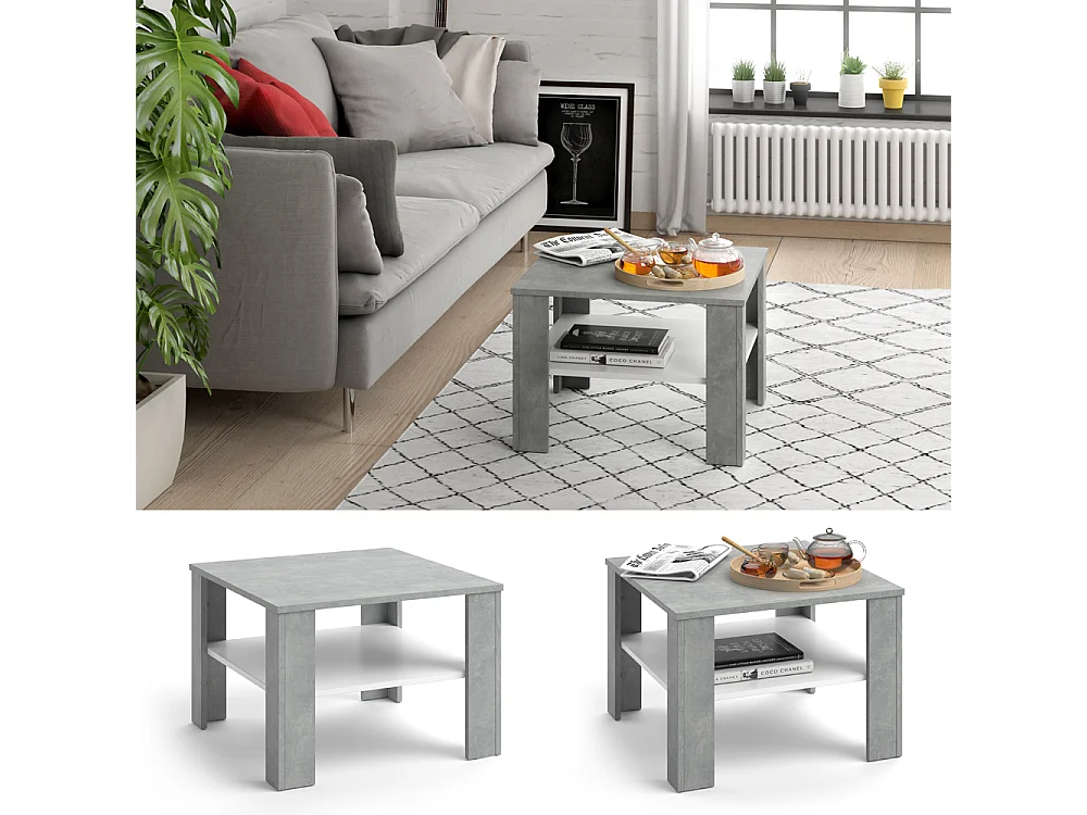 Stolik kawowy beton 60x60x42 homer