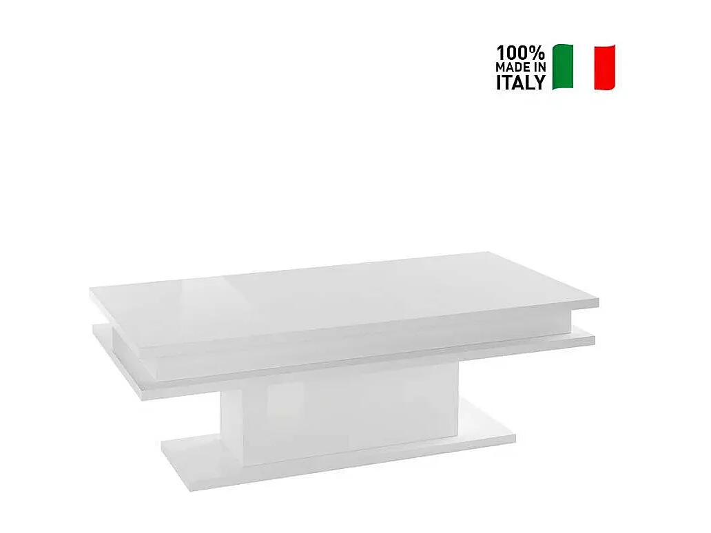 Table basse salon blanc élégant moderne CELESTIA