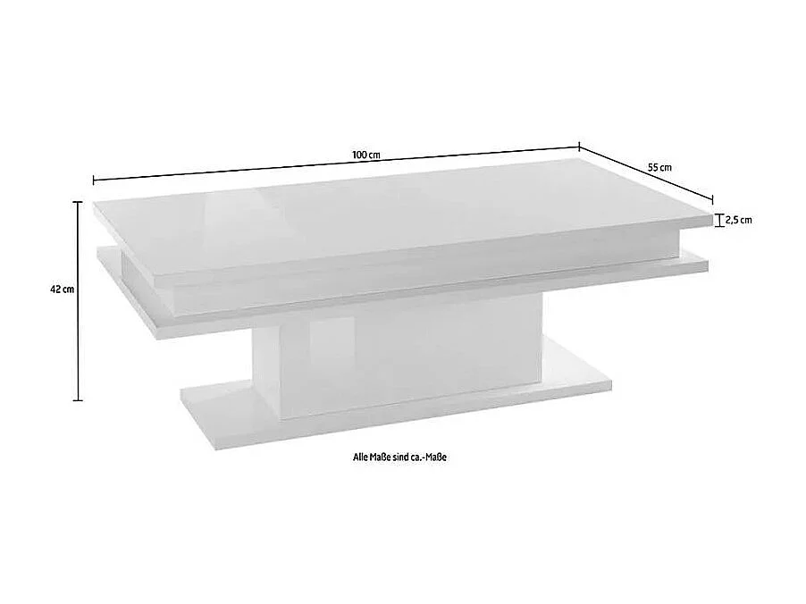 Table basse salon blanc élégant moderne CELESTIA