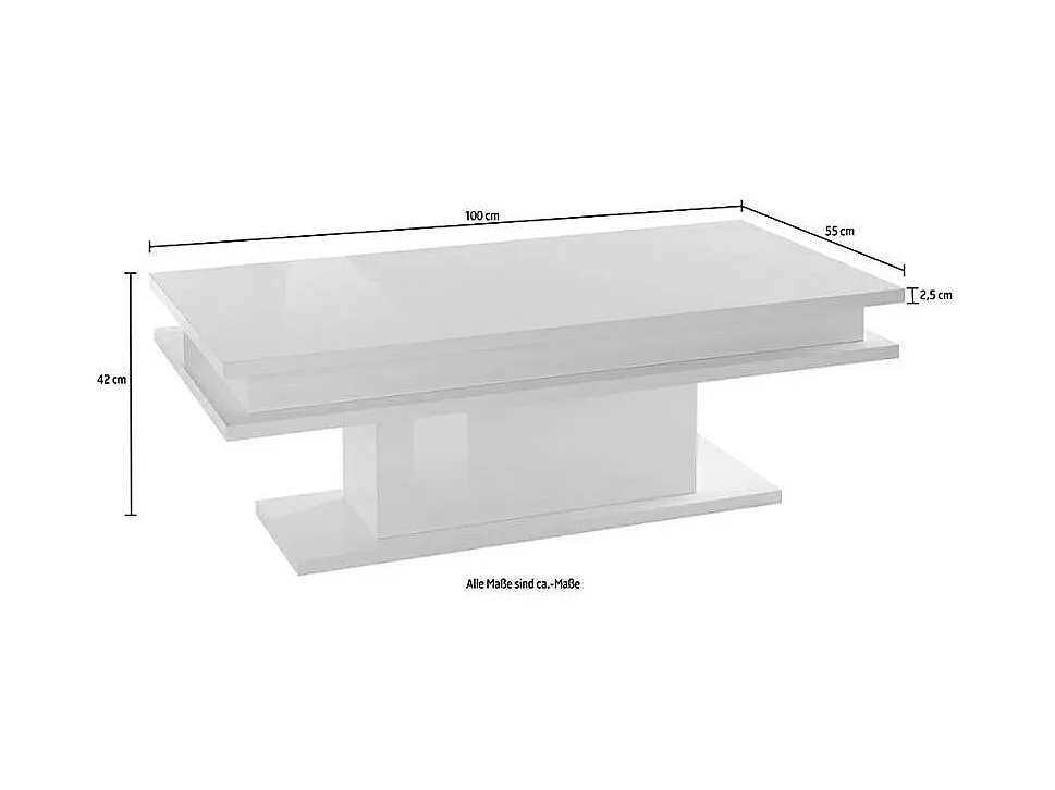 Table basse salon blanc élégant moderne CELESTIA