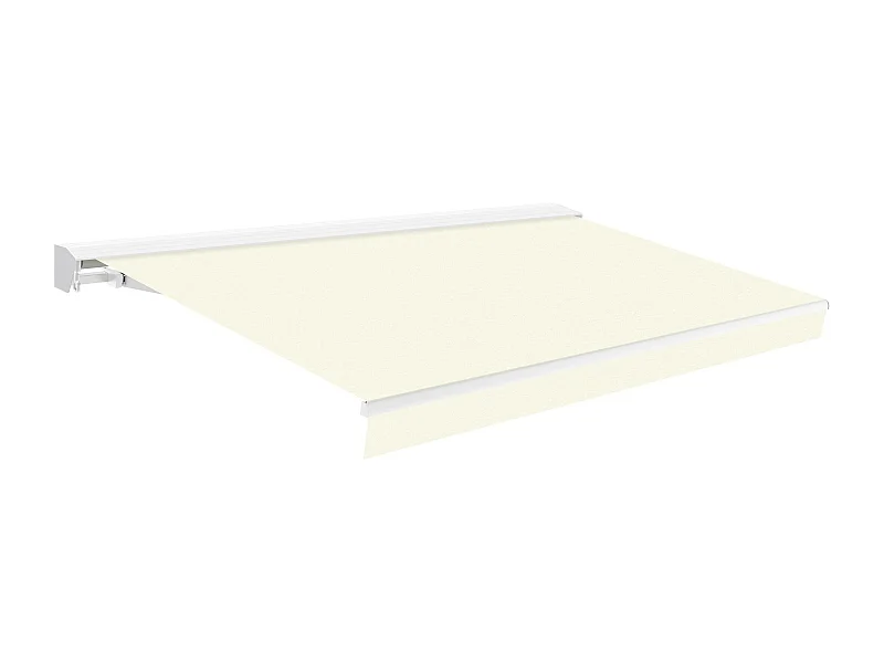 Wasabi - Toldo Enrollable 4x2,5 Crudo Poliéster – Estructura Semicofre Aluminio – Lona UV – Inclinación Regulable – Manivela – Retráctil Terraza Jardín