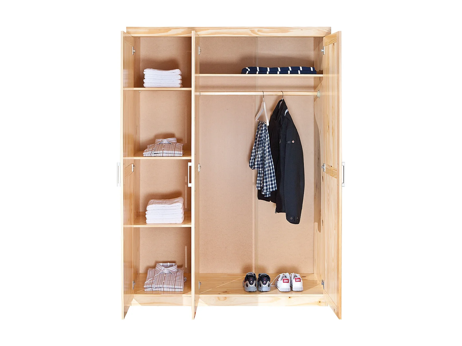 Armoire Bois 3 Portes "Angel" 190cm Naturel