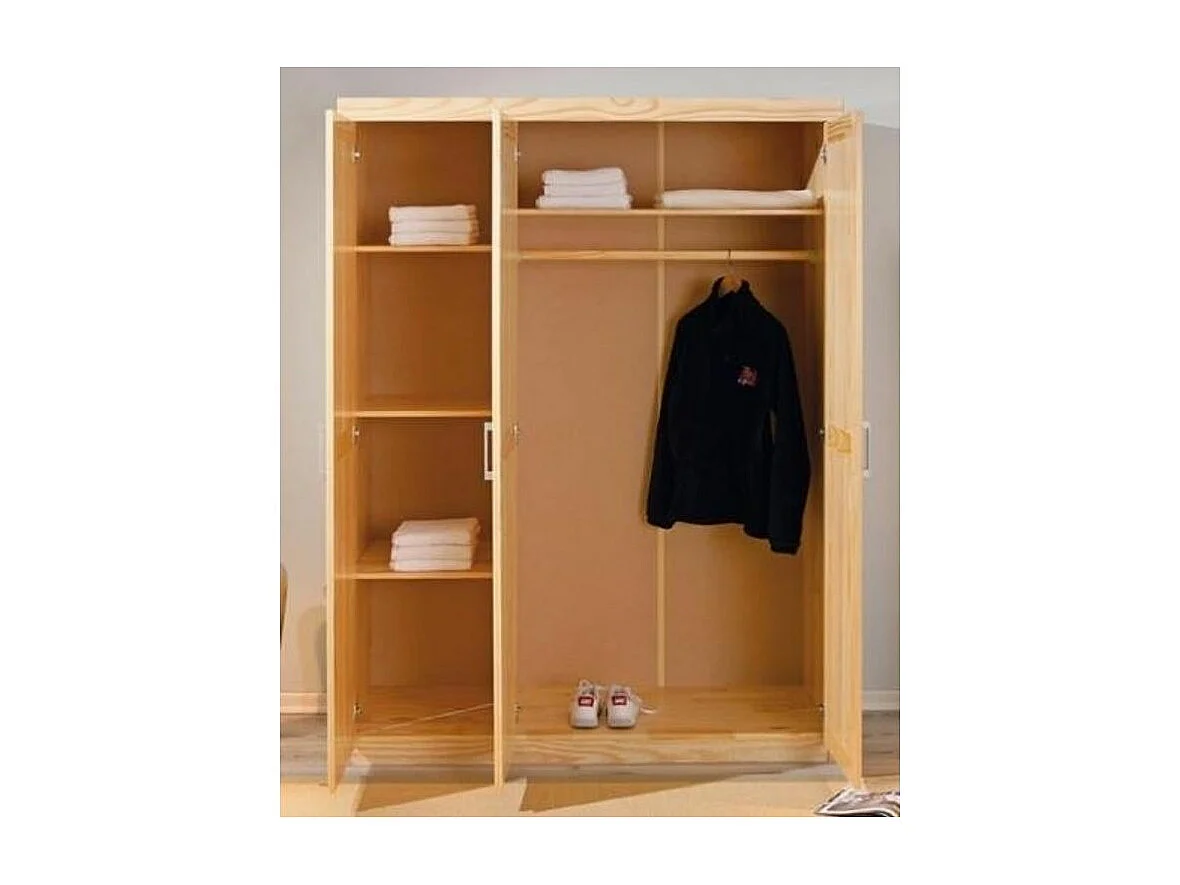 Armoire Bois 3 Portes "Angel" 190cm Naturel