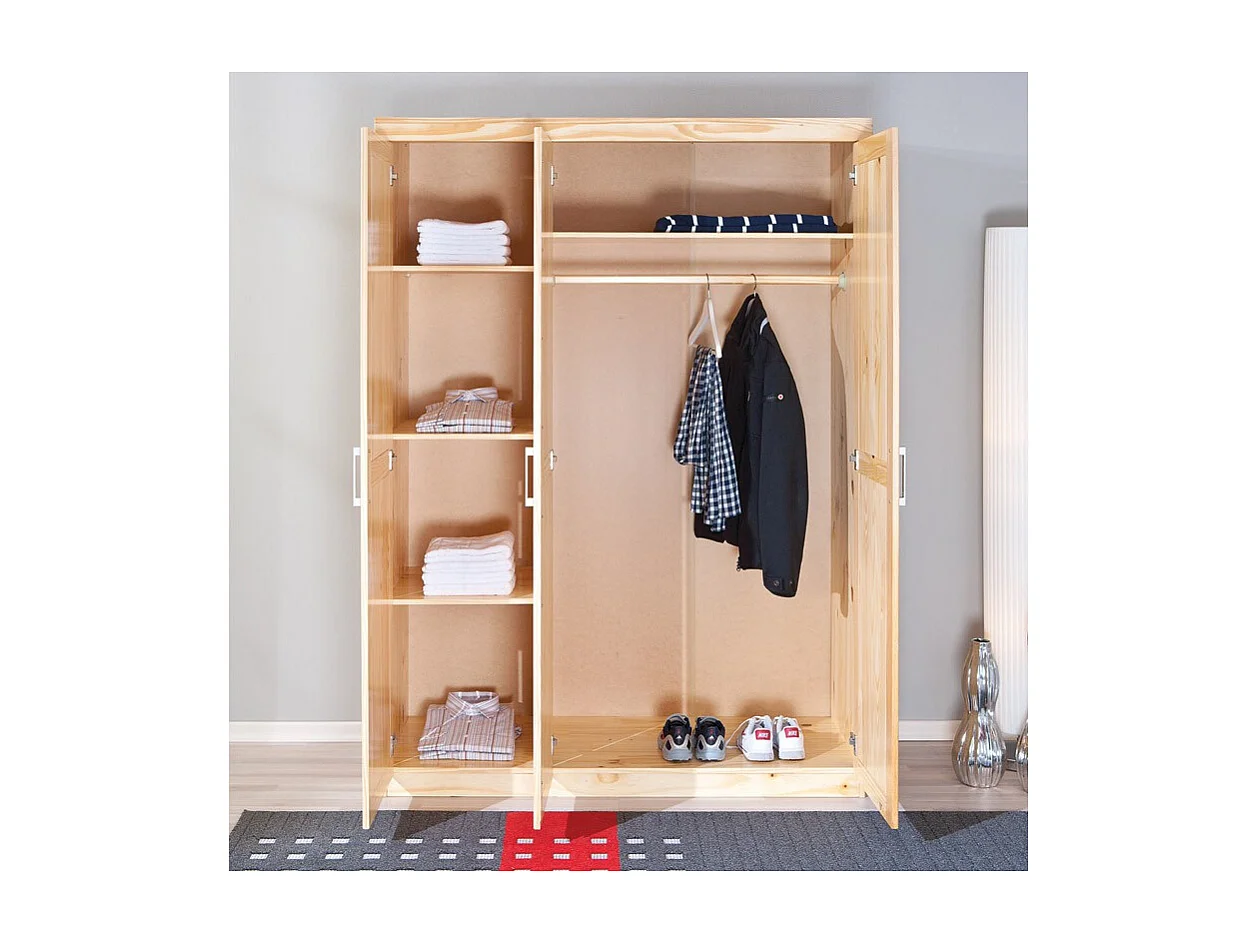 Armoire Bois 3 Portes "Angel" 190cm Naturel