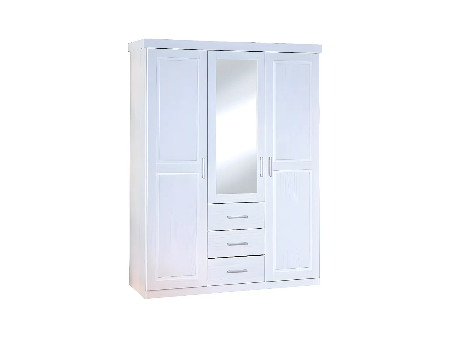 Armoire 3 Portes & 3 Tiroirs "Angel" 190cm Blanc