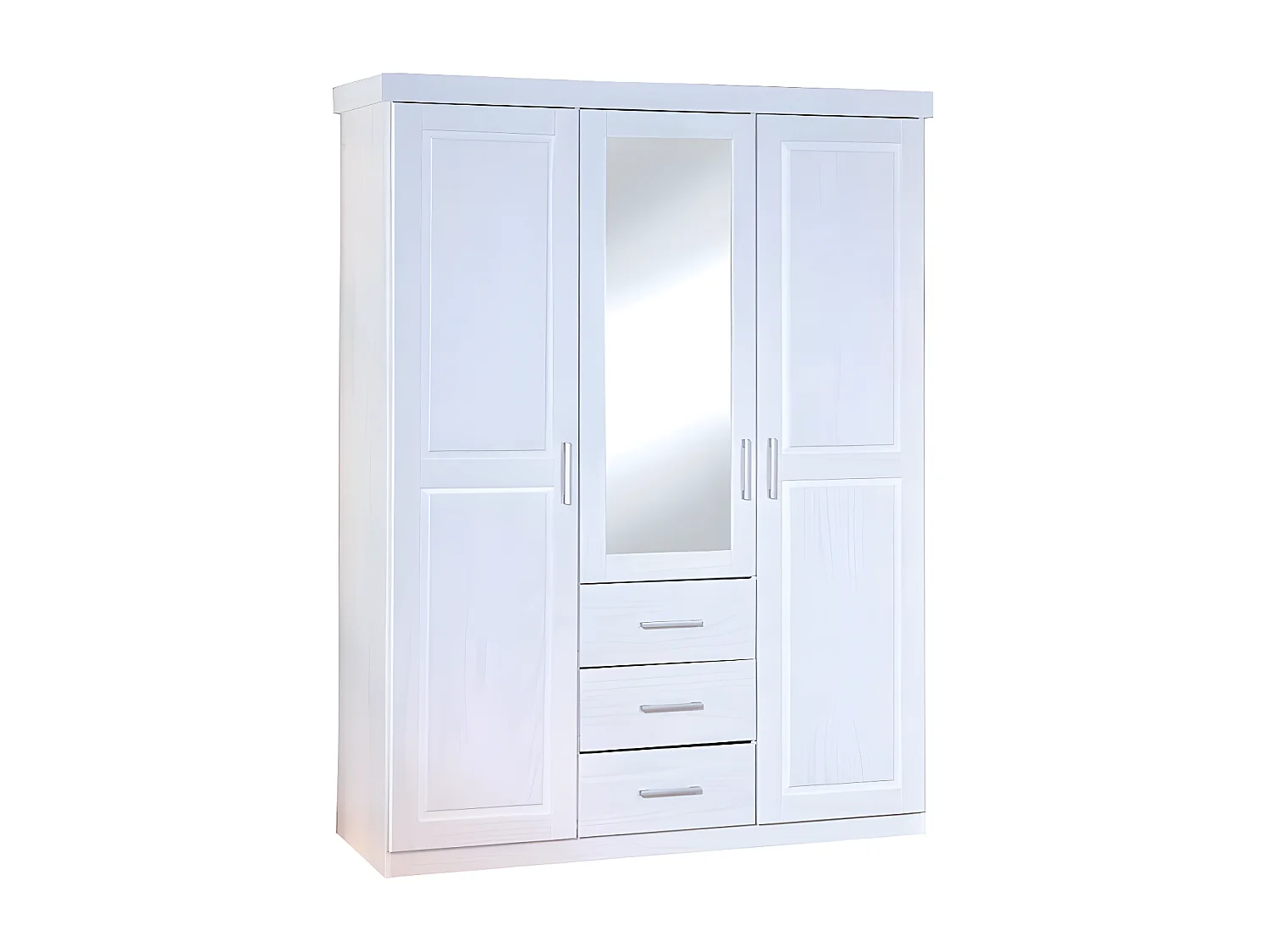 Armoire 3 Portes & 3 Tiroirs "Angel" 190cm Blanc