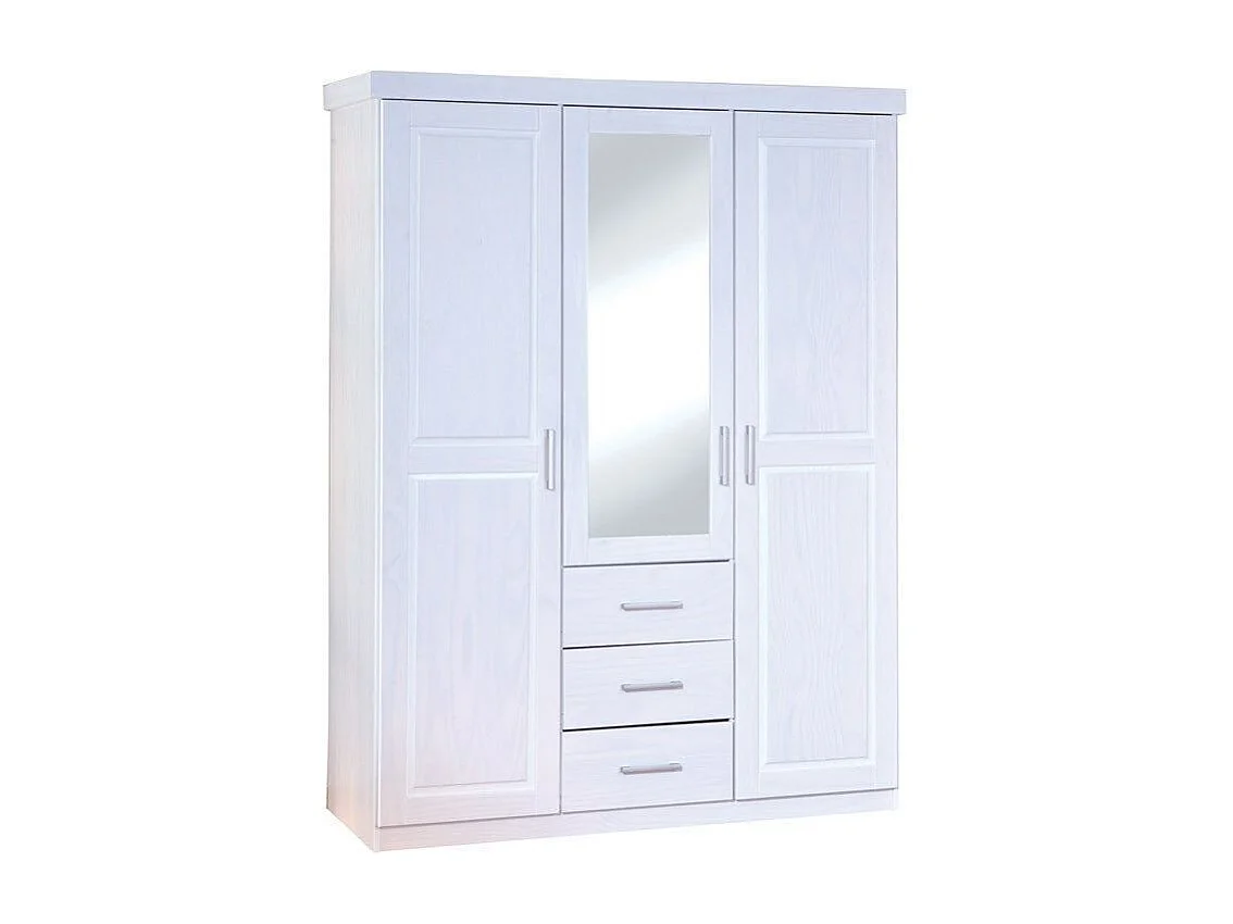 Armoire 3 Portes & 3 Tiroirs "Angel" 190cm Blanc