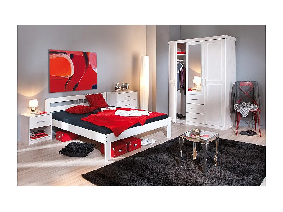 Armoire 3 Portes & 3 Tiroirs "Angel" 190cm Blanc