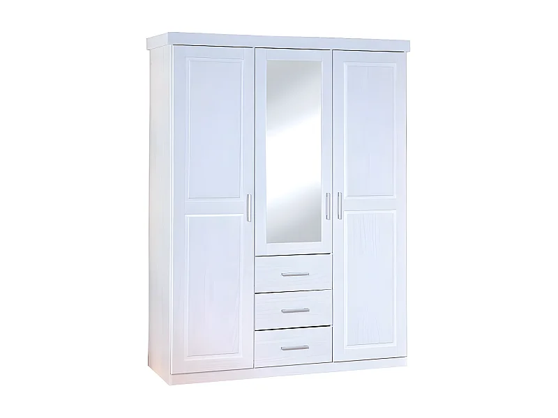 Armoire 3 Portes & 3 Tiroirs "Angel" 190cm Blanc