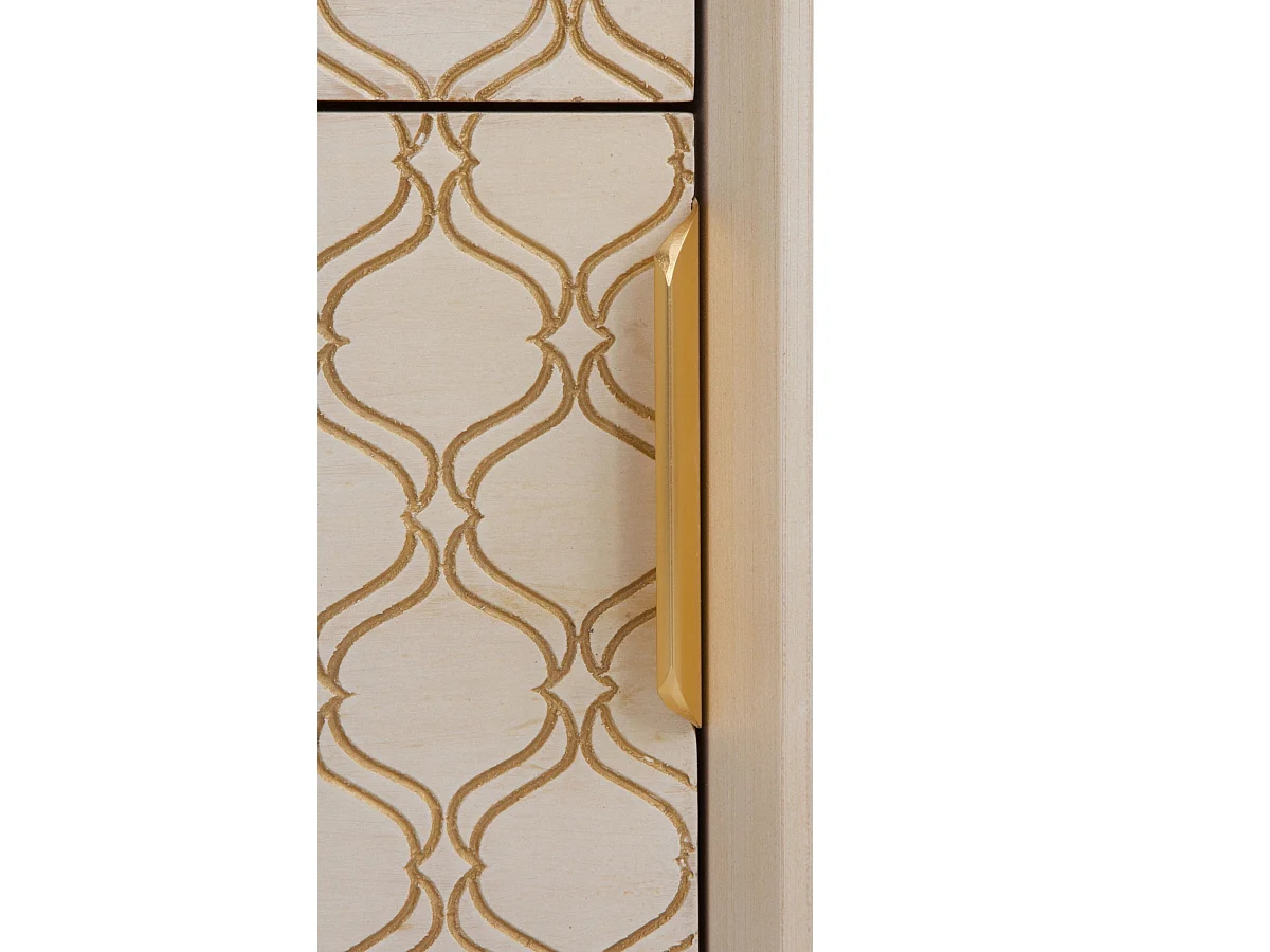 Table de chevet 1 tiroir et 1 porte plaquée chêne et couleur beige