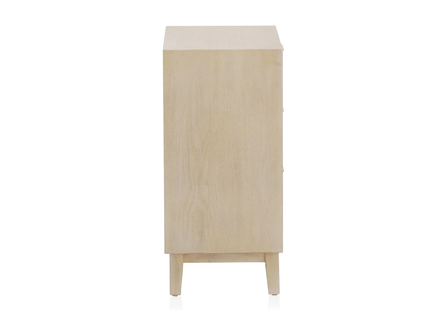 Table de chevet 3 tiroirs plaquée chêne et couleur beige