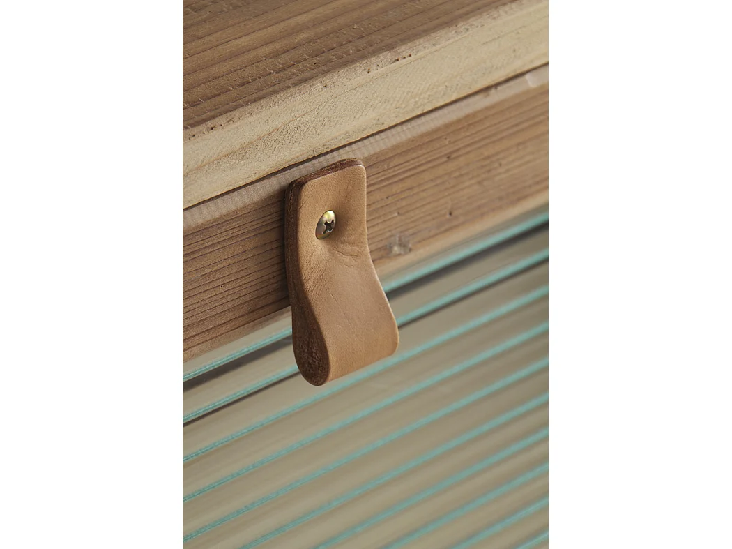 Sapateira em madeira de abeto com 3 compartimentos, cor natural