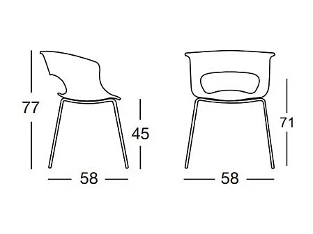 Chaise design - MISS B pieds métal