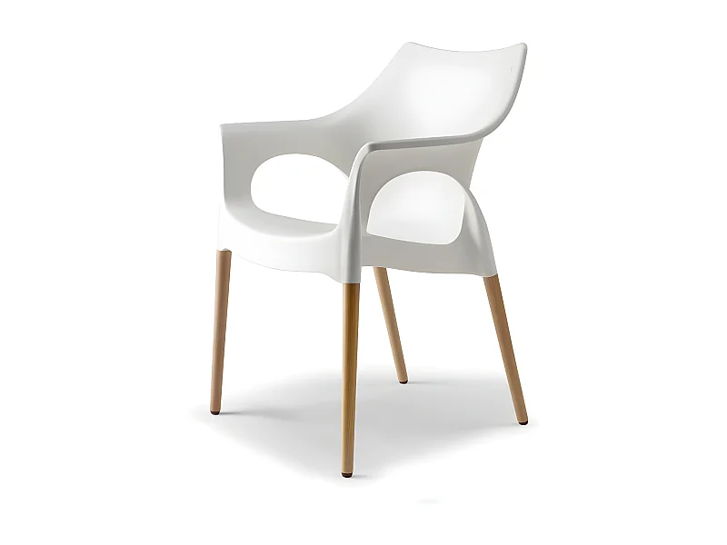 Chaise avec pieds bois naturel - NATURA OLA - vendu à l'unité - déco