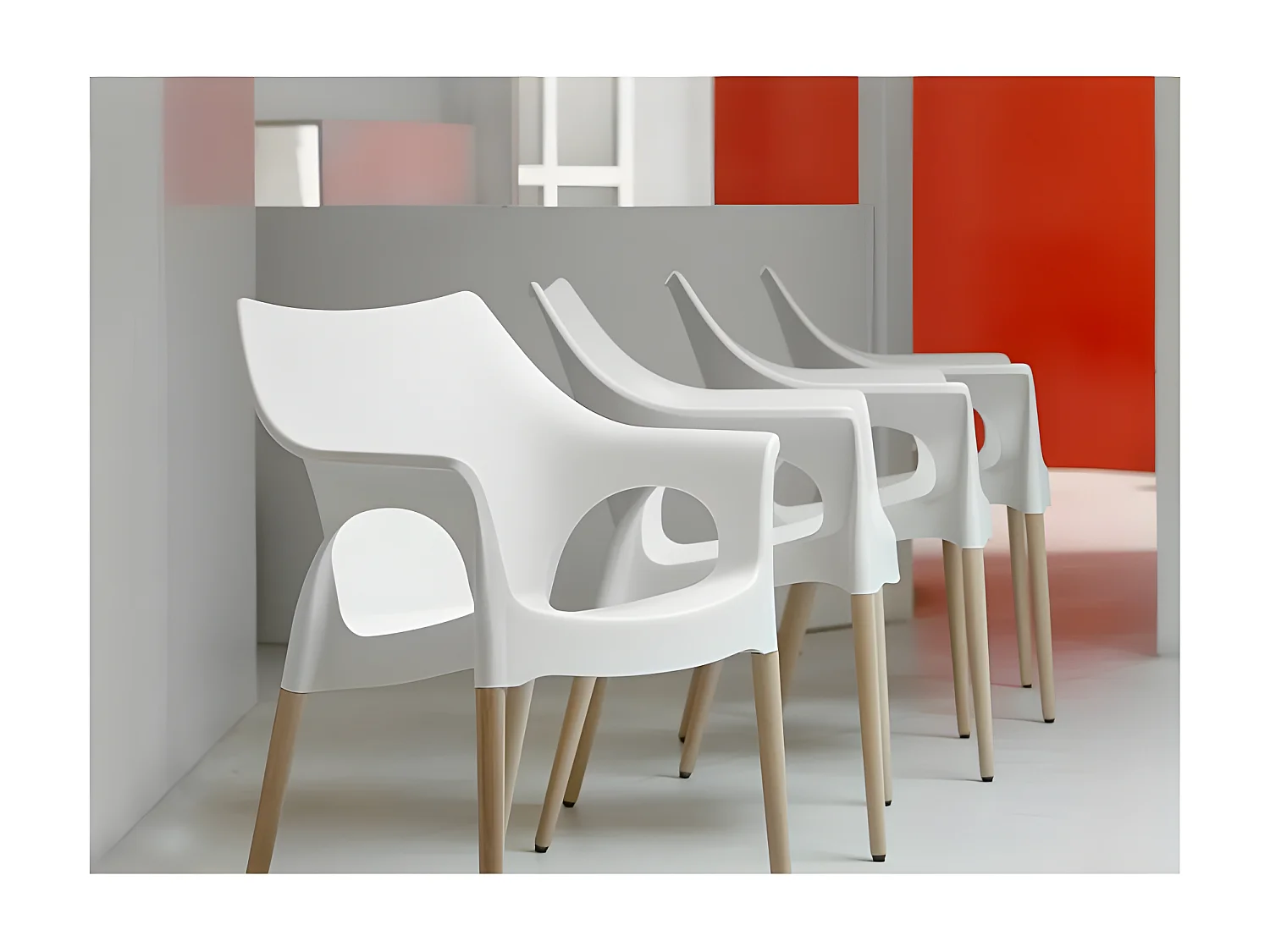 Chaise avec pieds bois naturel - NATURA OLA - vendu à l'unité - déco