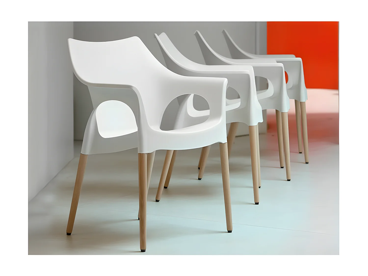 Chaise avec pieds bois naturel - NATURA OLA - vendu à l'unité - déco