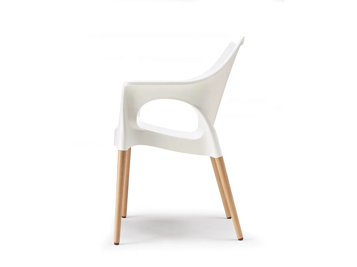 Chaise avec pieds bois naturel - NATURA OLA - vendu à l'unité - déco
