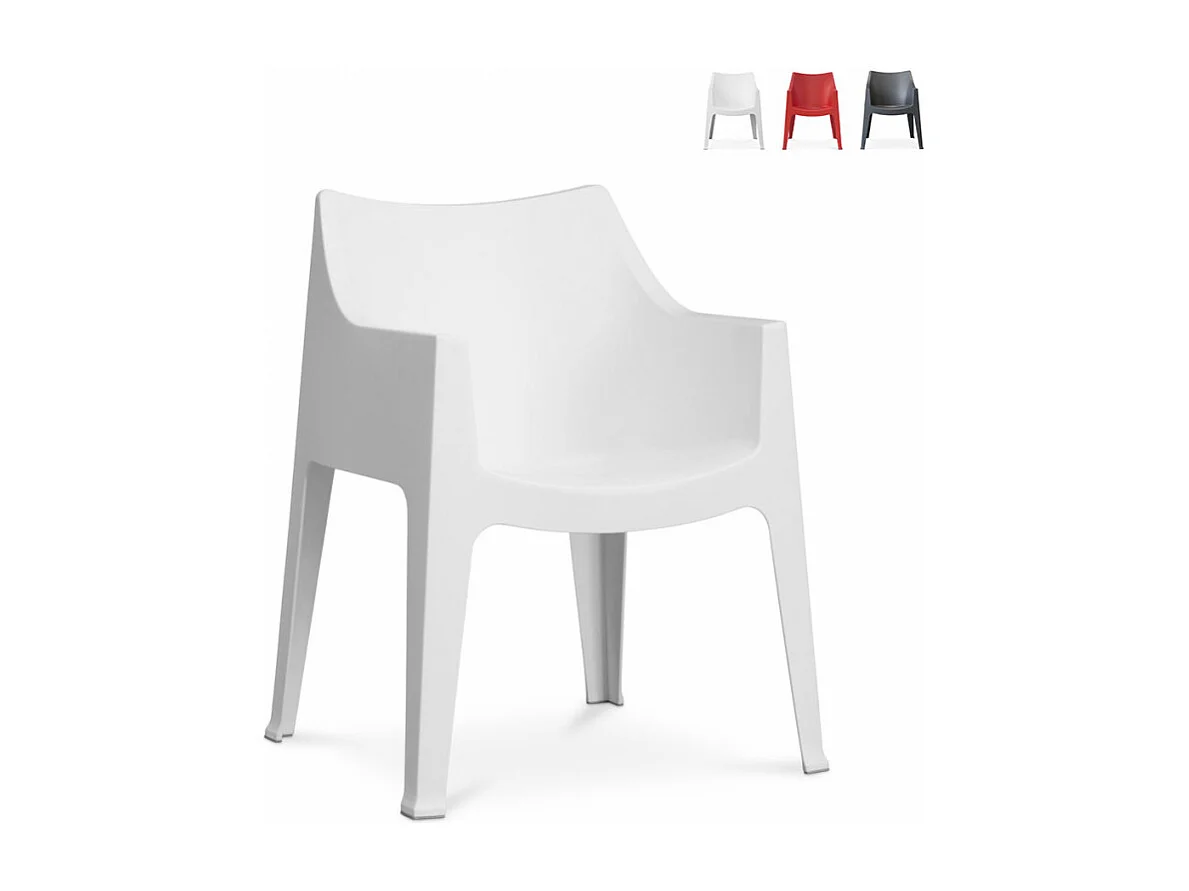 Chaise fauteuil d'intérieur et d'extérieur avec accoudoirs Geranio