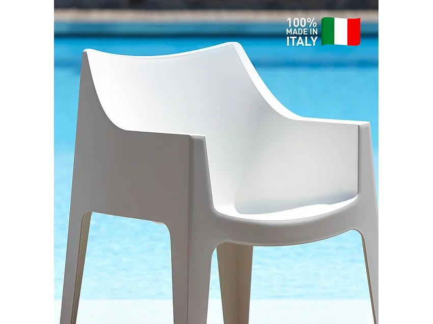 Chaise fauteuil d'intérieur et d'extérieur avec accoudoirs Geranio