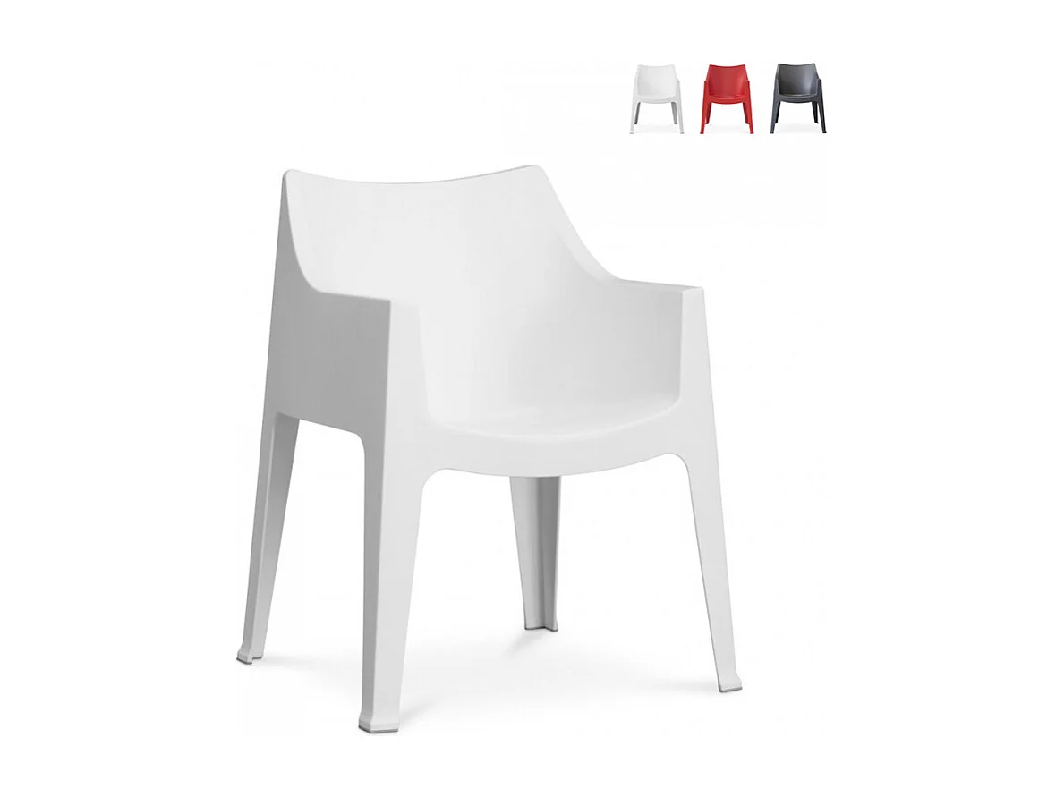 Chaise fauteuil d'intérieur et d'extérieur avec accoudoirs Geranio