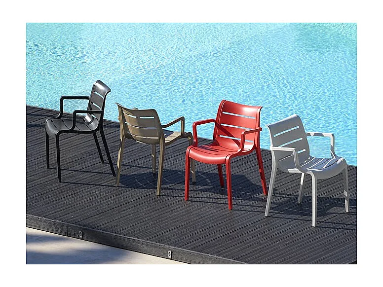 4 Chaises design de jardin - SUNSET - Lot de 4 - deco