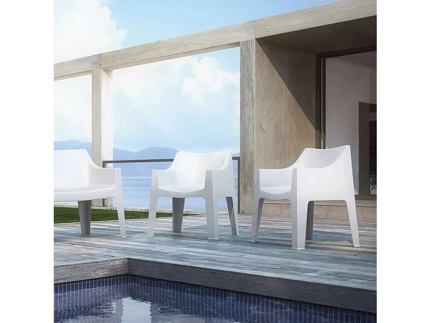 Chaise fauteuil d'intérieur et d'extérieur avec accoudoirs Geranio