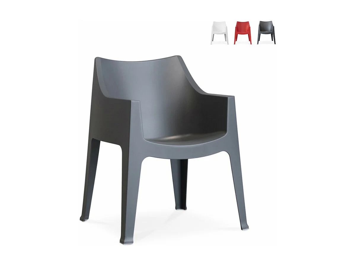 Chaise fauteuil d'intérieur et d'extérieur avec accoudoirs Geranio