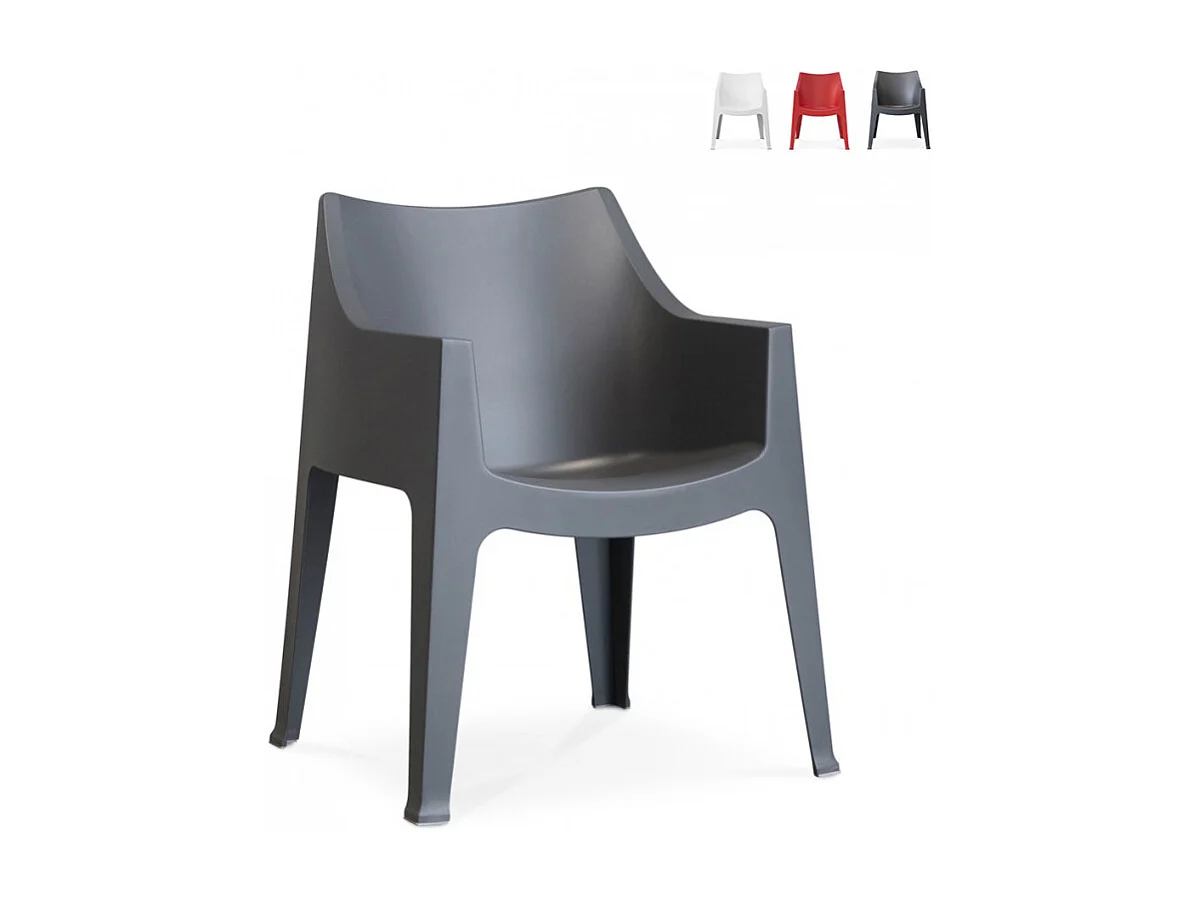 Chaise fauteuil d'intérieur et d'extérieur avec accoudoirs Geranio