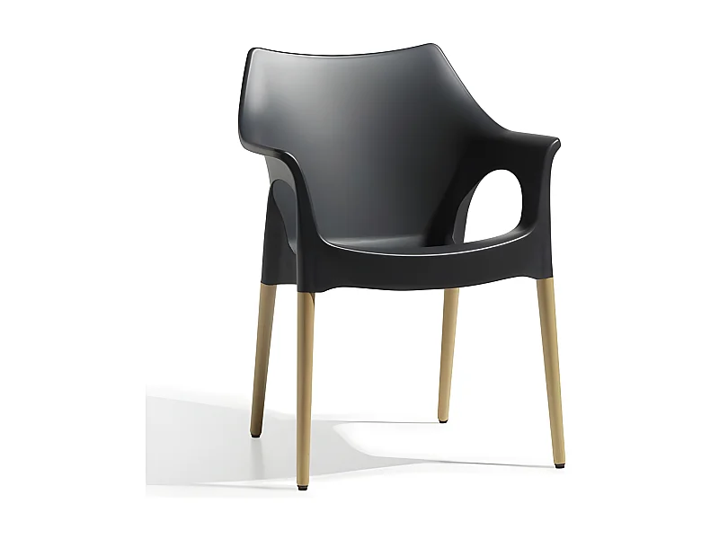 Chaise avec pieds bois naturel - NATURA OLA - vendu à l'unité - déco