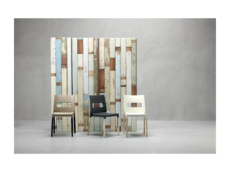 Lot 2 chaises NATURAL MAXI DIVA pieds bois