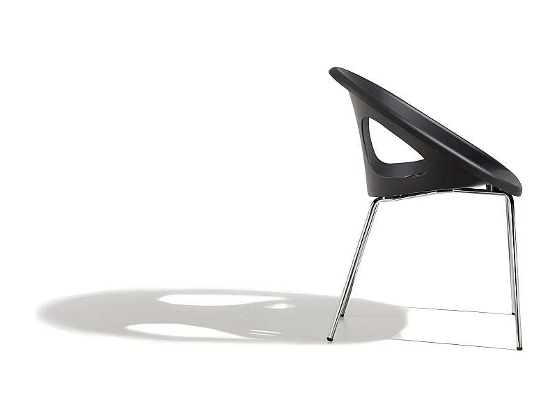 Chaise design DROP pieds chromés