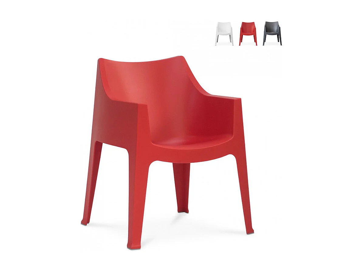 Chaise fauteuil d'intérieur et d'extérieur avec accoudoirs Geranio