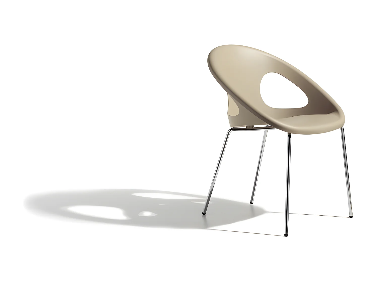 Chaise design DROP pieds chromés