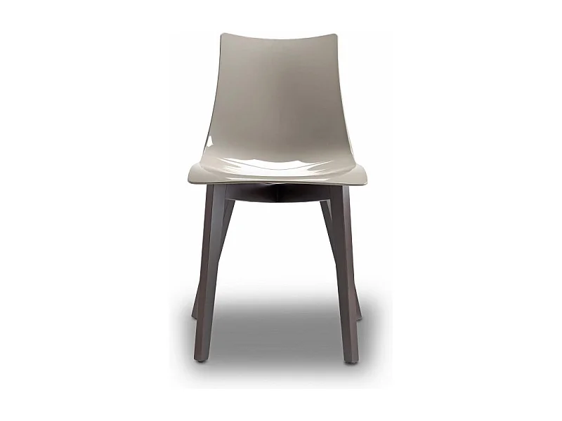 Chaise design avec pieds bois wengé - NATURAL ZEBRA Antishock blanche - Vendu à l'unité - déco originale