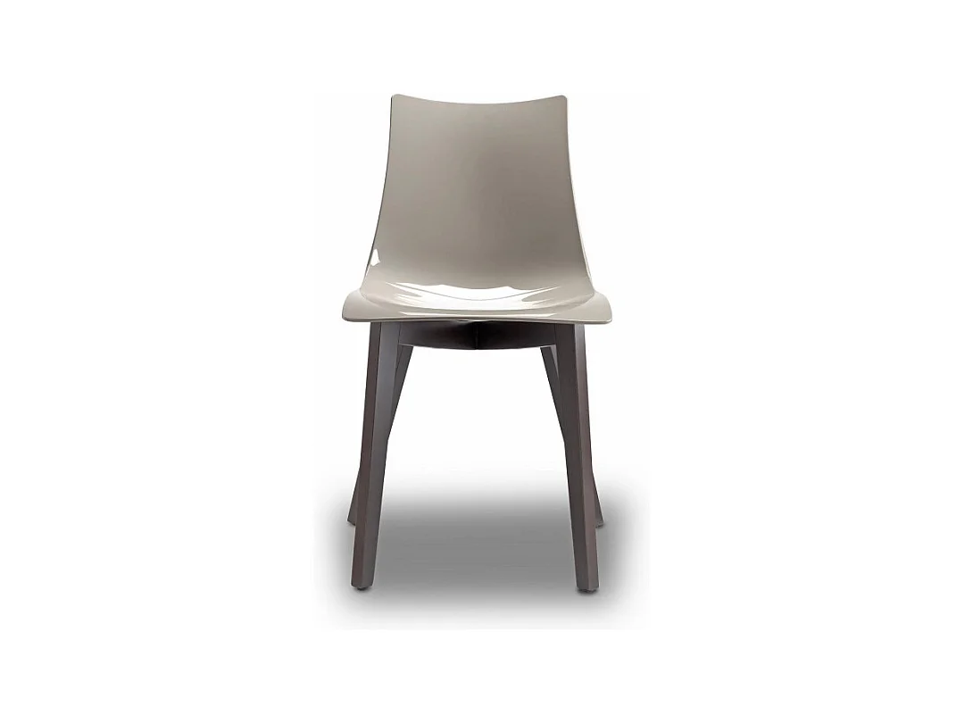 Chaise design avec pieds bois wengé - NATURAL ZEBRA Antishock blanche - Vendu à l'unité - déco originale