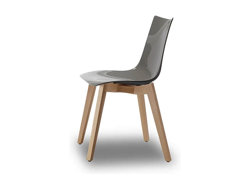 Chaise design avec pieds bois naturel - NATURAL ZEBRA Antishock - Vendu à l'unité - déco originale