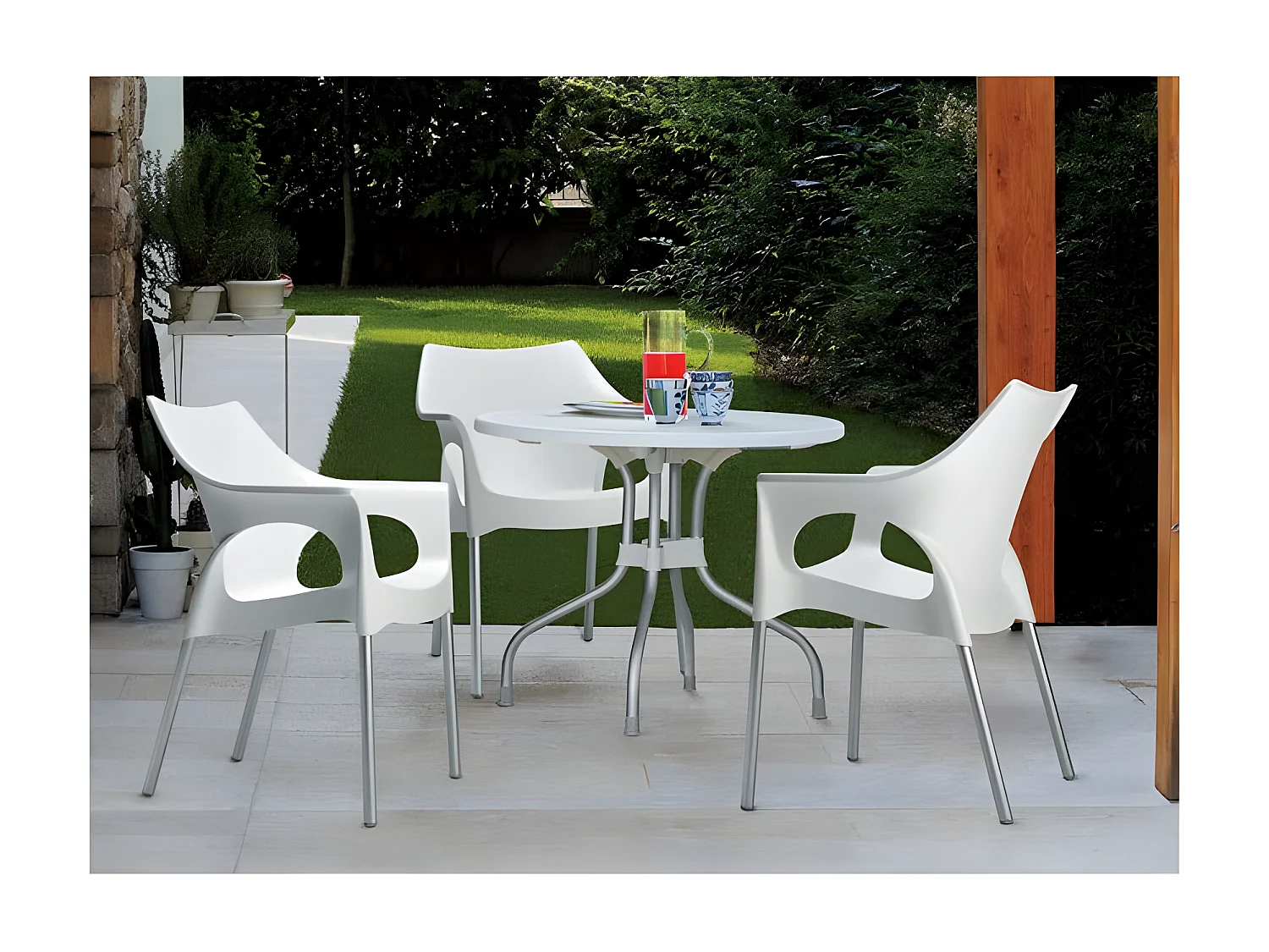 4 Chaises design de jardin - OLA - Lot de 4 - deco