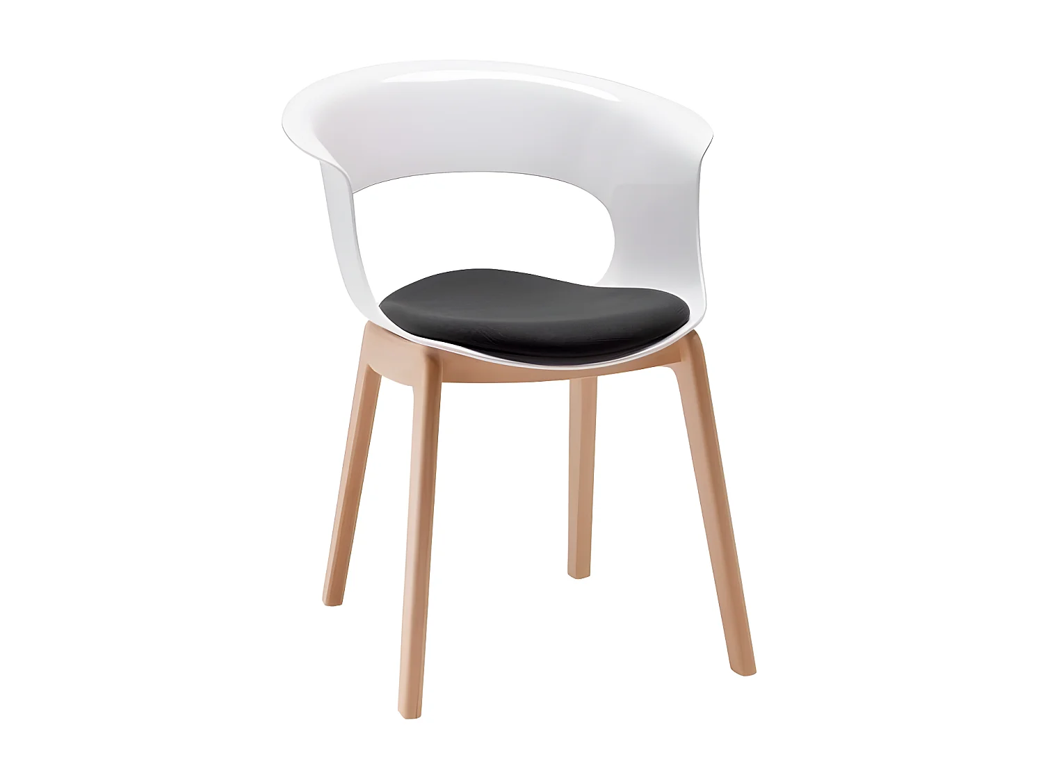 Chaise design avec pieds bois - NATURAL MISS B Antishock avec coussin - déco originale