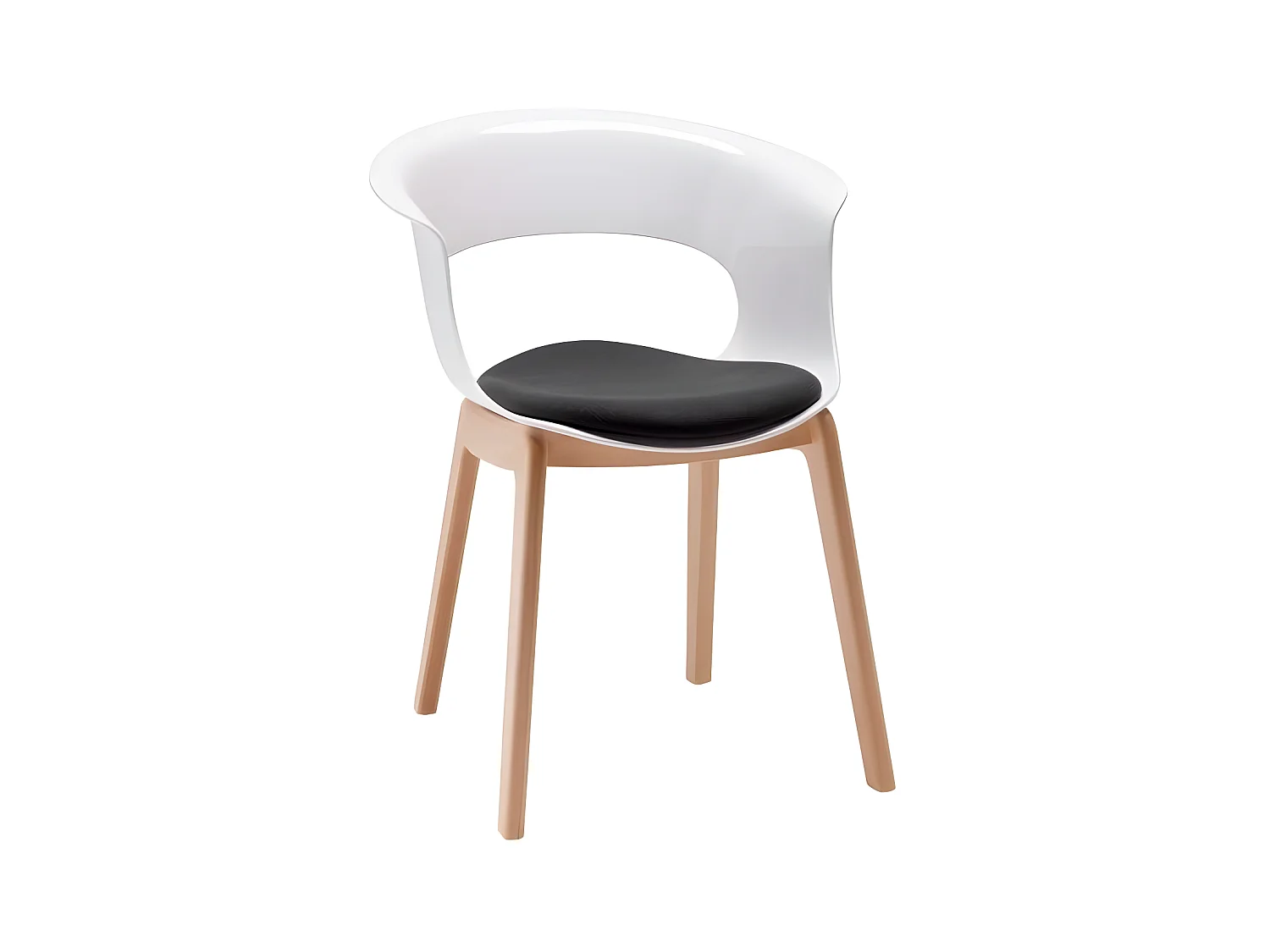 Chaise design avec pieds bois - NATURAL MISS B Antishock avec coussin - déco originale