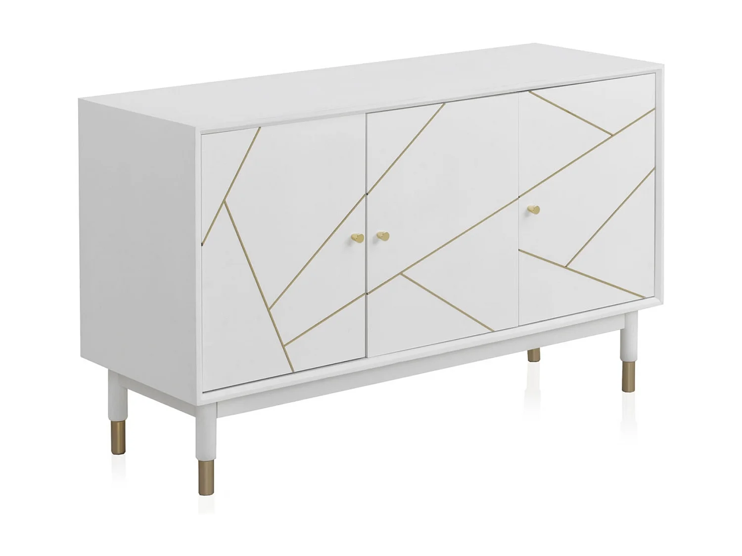 Credenza a 3 ante laccata in bianco