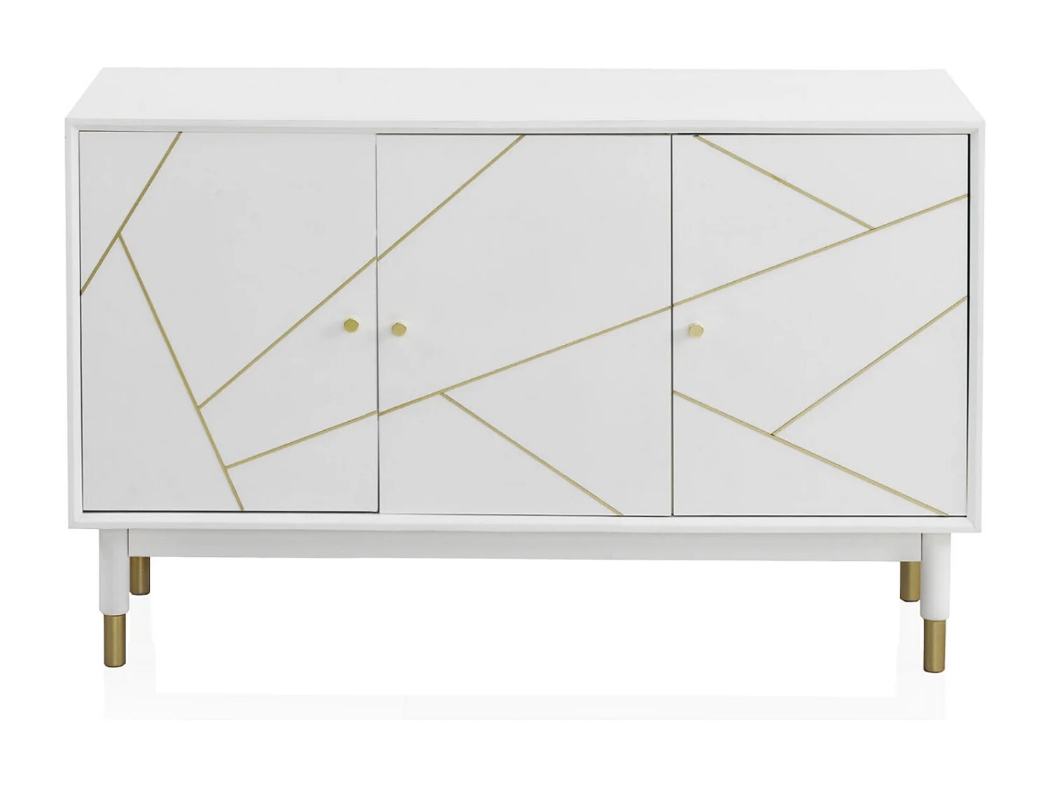 Credenza a 3 ante laccata in bianco