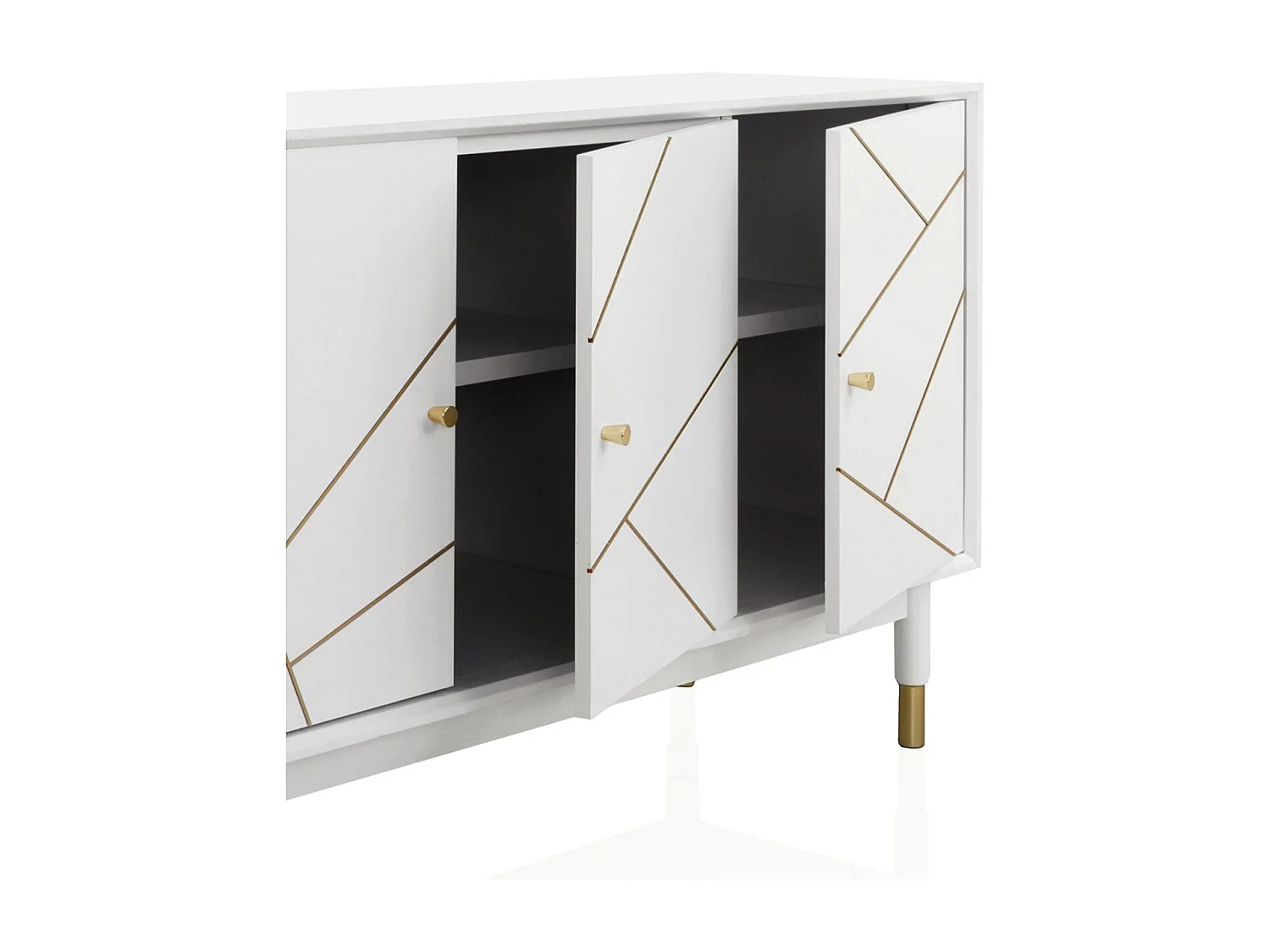 Credenza a 3 ante laccata in bianco