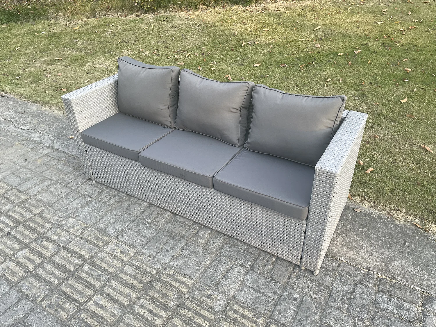 Ensemble de meubles de jardin en rotin ave Canapé,Table élévatrice,pour Pelouse Terrasse Intérieure 4 Pièces Groupe de sièges
