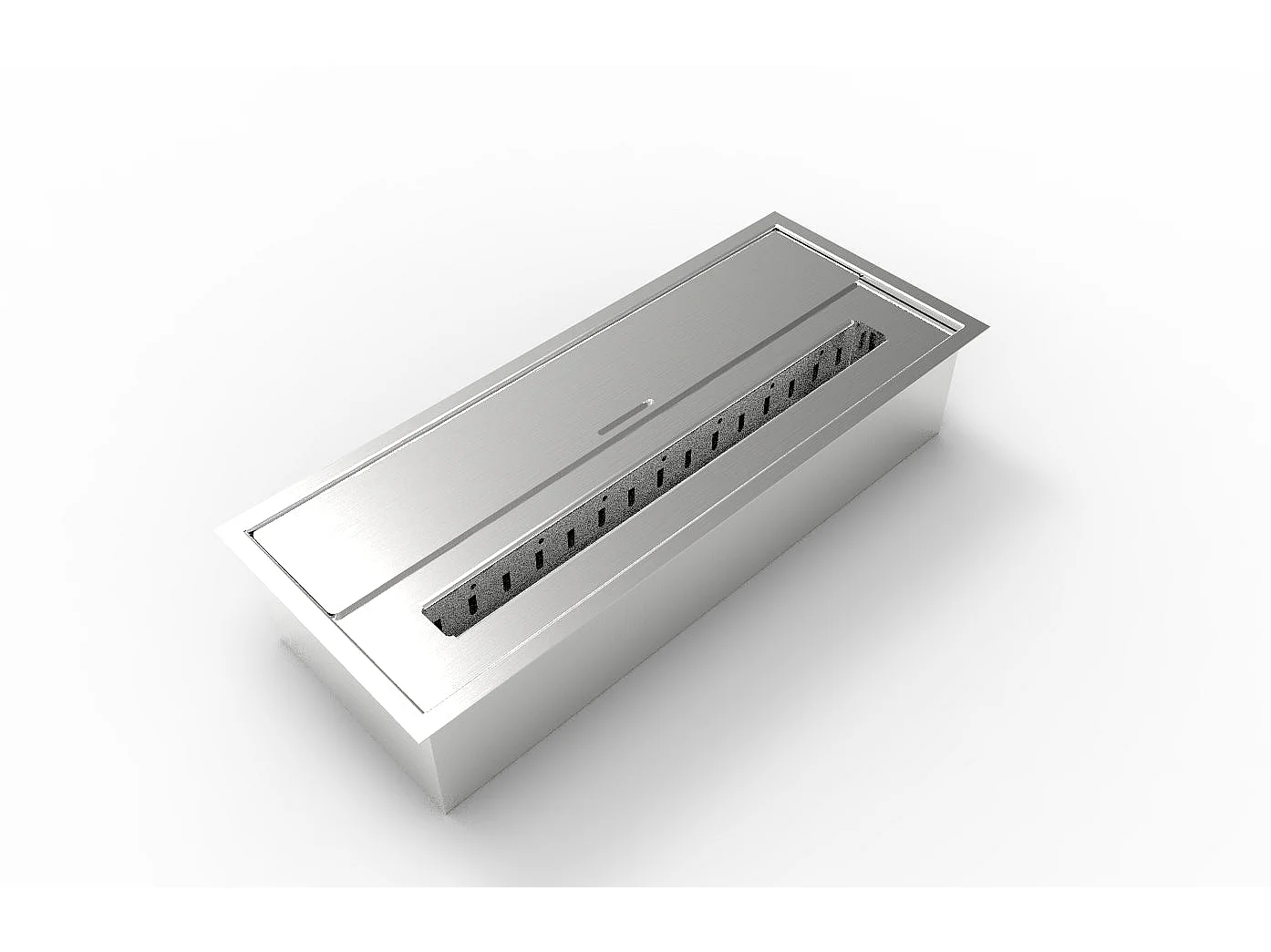 Bioethanol-Kaminbrenner, Biokamin aus Edelstahl, 3,5 l, 45,7 x 18,7 x 9,5 cm