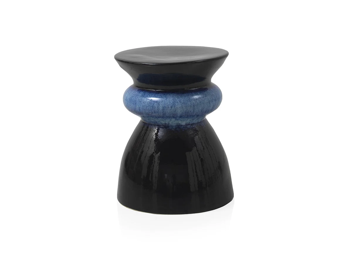 Tabouret en céramique bleu marine