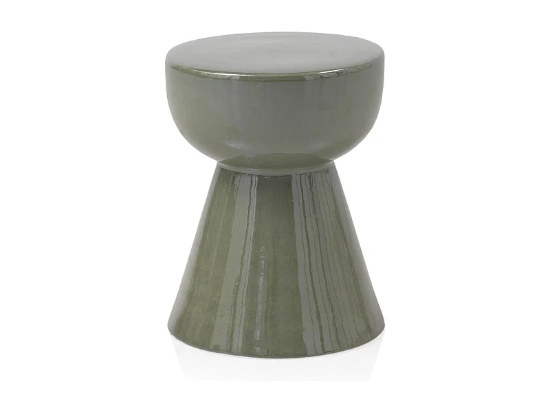 Taburete cerámico color verde