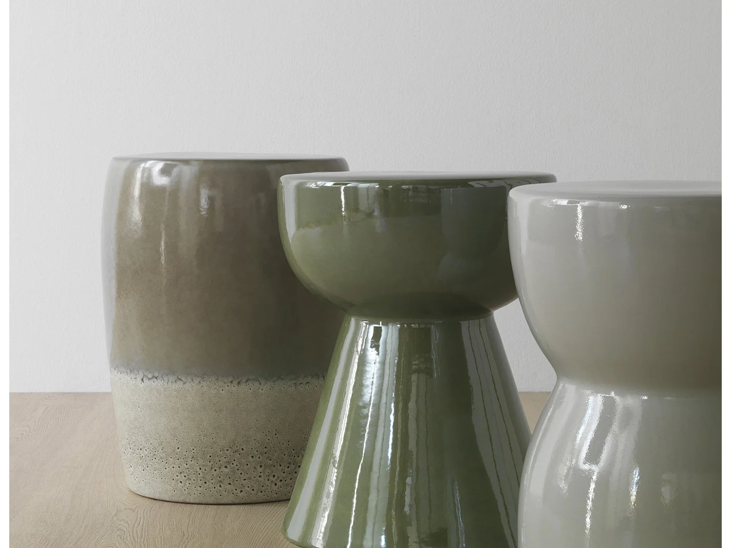 Tabouret en céramique vert