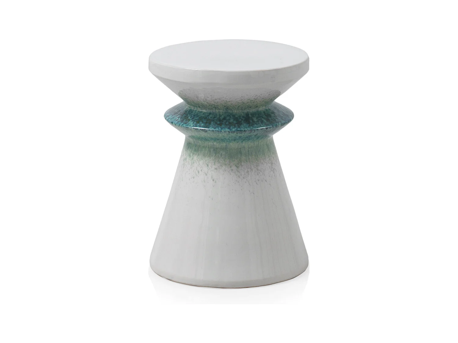 Sgabello in ceramica bianca
