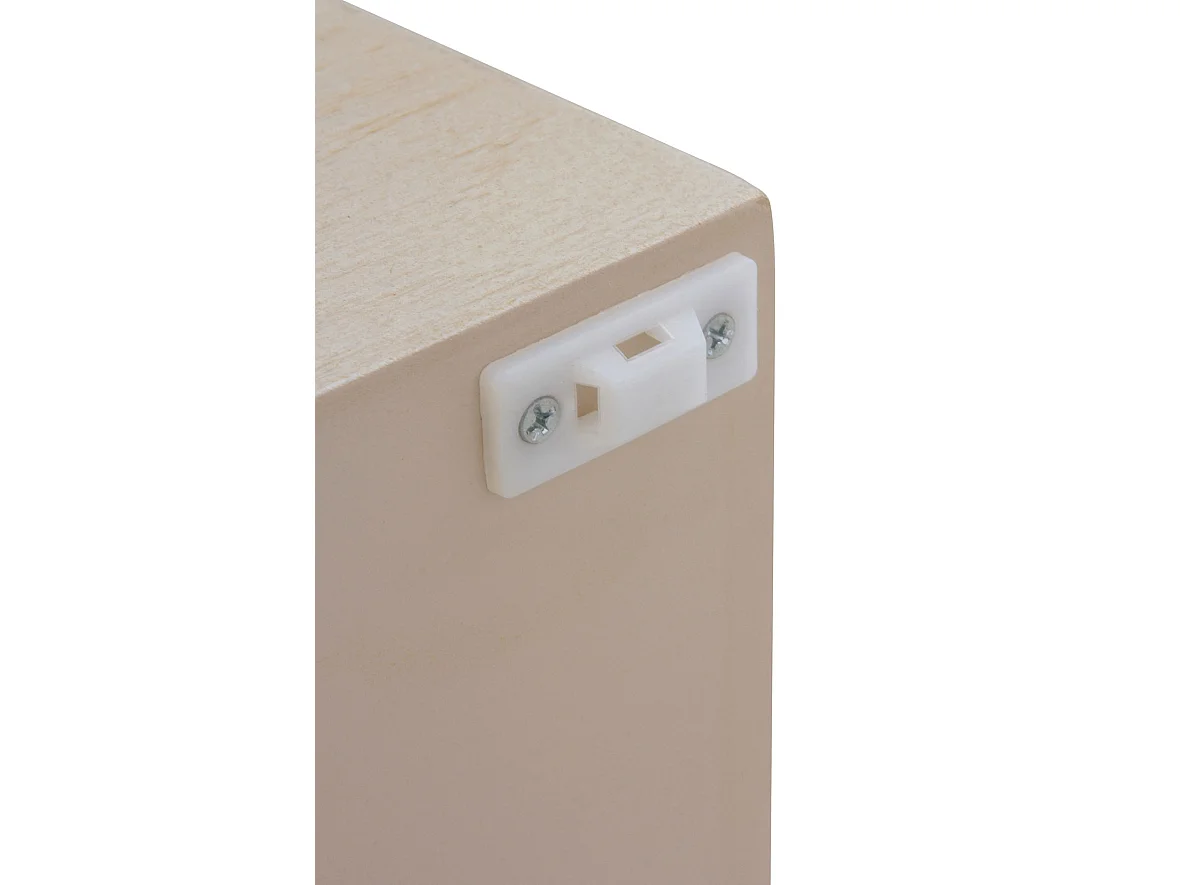 Commode 3 tiroirs plaqué chêne et coloris beige