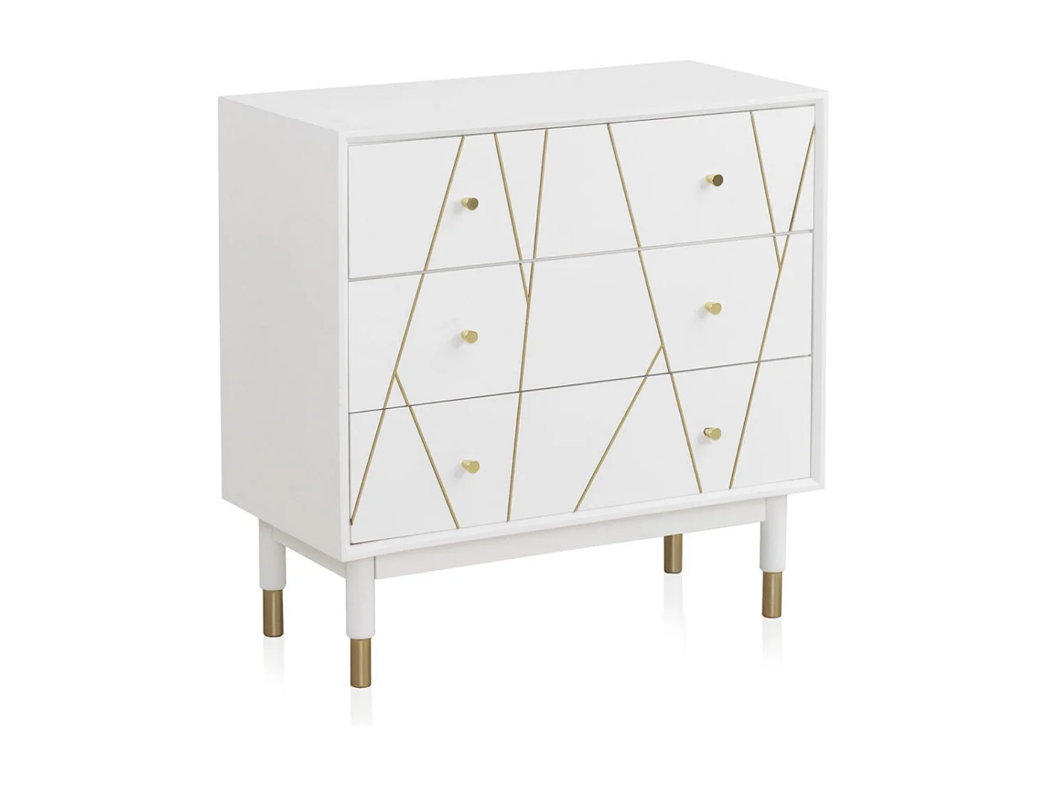 Cómoda com 3 gavetas lacada a branco